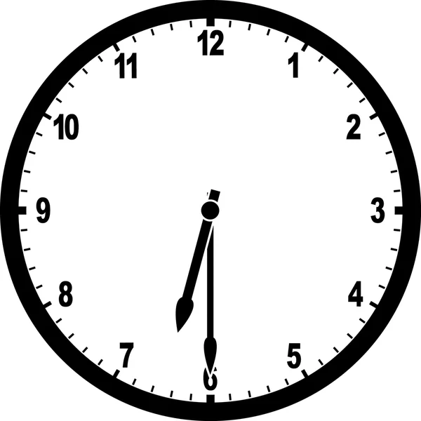 Analoge klok die 6:30 of half zeven laat zien