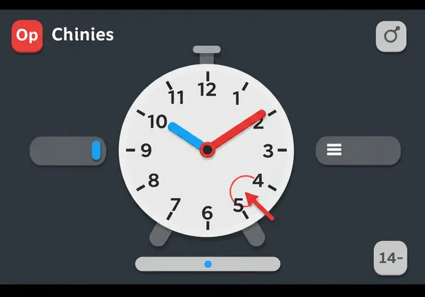 Interactive analog clock with draggable colorful hands