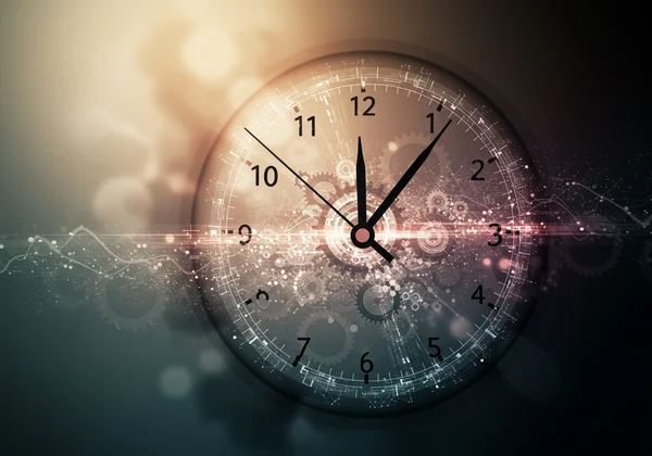 Abstract representation of analog clock teaching spatial time
